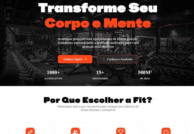 Site para uma Academia