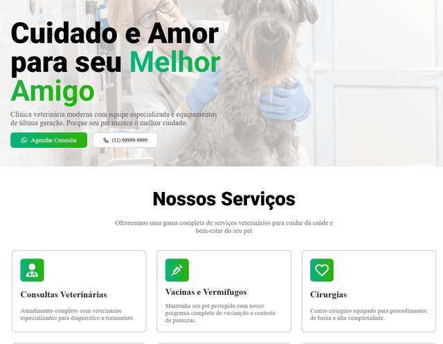 Site para uma Clínica Veterinária